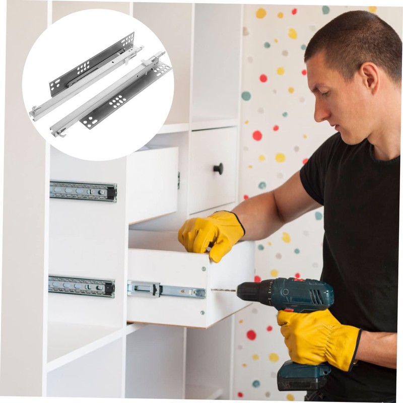Operitacx 2pcs Heavy Duty Soft Close Drawer Slides Durable Cold