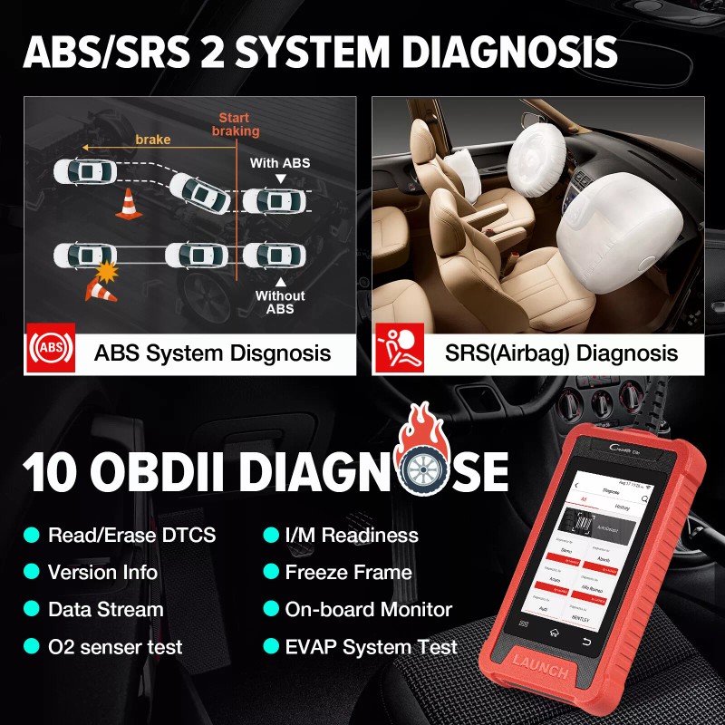 LAUNCH CRE205 OBD2 Scanner Car Diagnostic Tool Engine TCM ABS