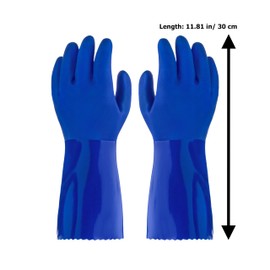 kitchen-star Ultimate Rubber Household PVC Gloves with Comfortable Cotton Lined, Anti-Slip surface, Kitchen Dishwashing, Extra Thickness, Kitchen Cleaning, Working, Painting, Pet Care (Small, Blue)