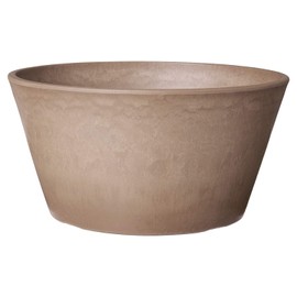 Arcadia Garden Products PSW Pot Collection TD25TP Plastic/Stone/Wood Composite Shallow Bulb Pan - No Drainage Hole (Drillable), Planter for Succulents, Bonsai, Fairy Gardens, Herbs, 10-inch, Taupe