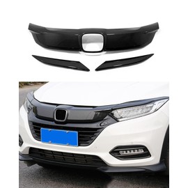 ANUNFRRE Car Accessories Fit for Honda HR-V HRV 2019-2021 ABS Exterior Front Grille Cover Moulding Trim (Carbon Fiber) 3PCS Set