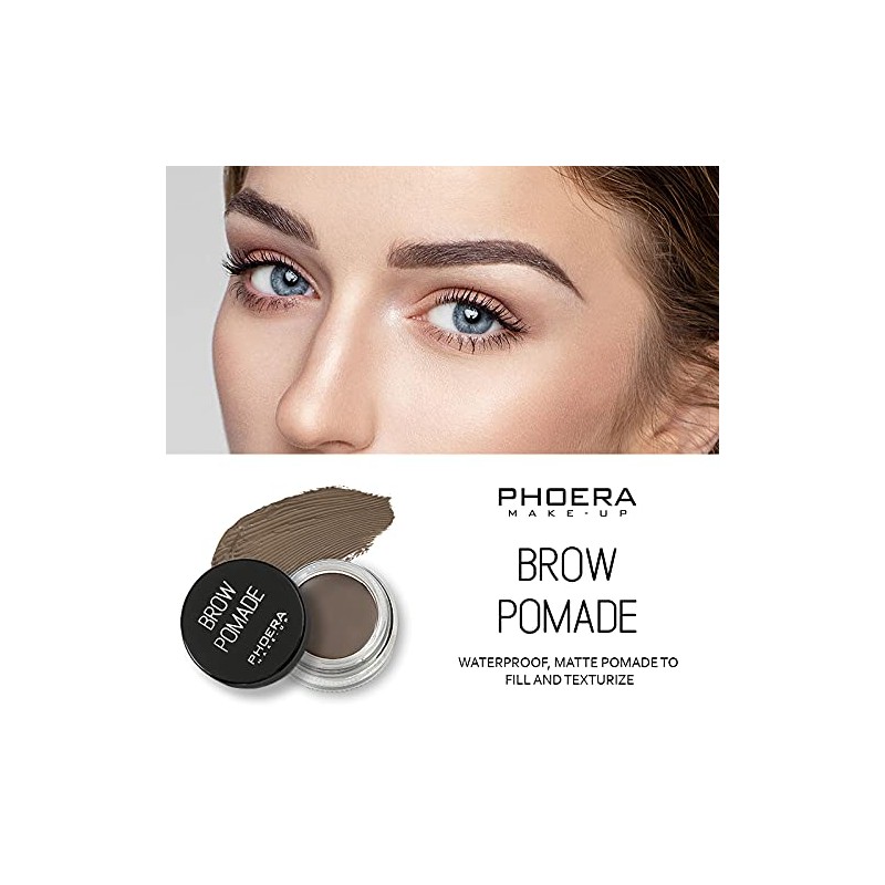 PHOERA Eyebrow Pomade Waterproof 24 Hours Long Lasting Sweat Resistant