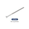 METALLIXITY 5pcs M8x150mm Hex Lag Screws 304 Stainless Steel Self