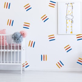 Line Group Vinyl Wall Decals, 3 Line Peel and Stick Stickers, Boho Strips Nursery Decor, Kids Room Wall Art, Modern Home Decor