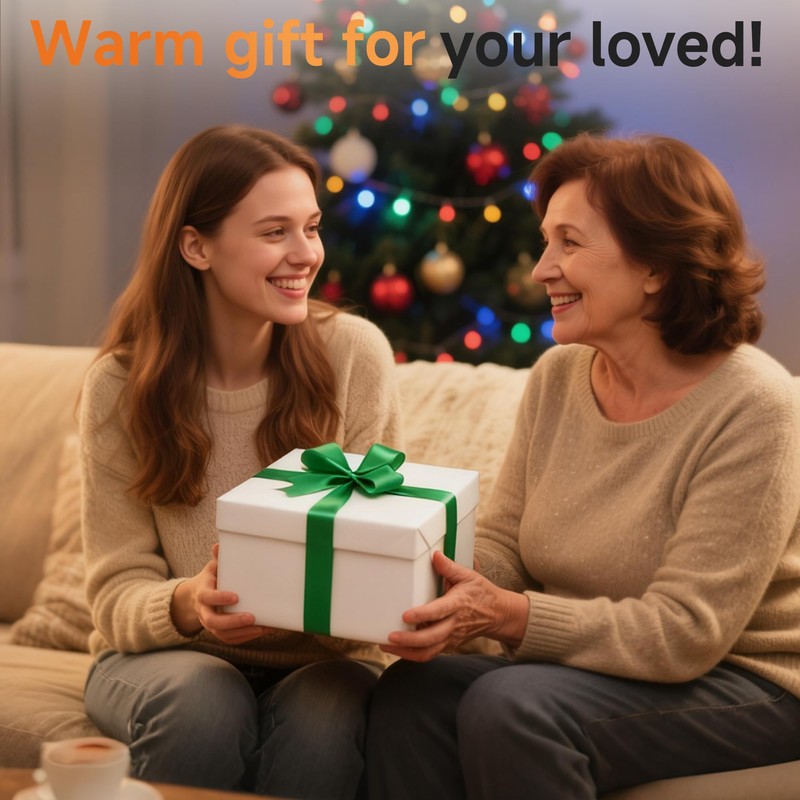 Cordless Wearable Heated Blanket Poncho, Portable Heated Shawl, 38x67