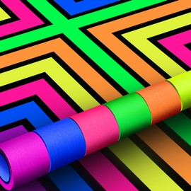 Whaline 6 Colors Neon Gaffer Cloth Tape Fluorescent Rainbow Color UV Blacklight Glow in The Dark Tapes Neon Duct Reflective Tapes for Party Supplies (1 Inch x 60 Ft)