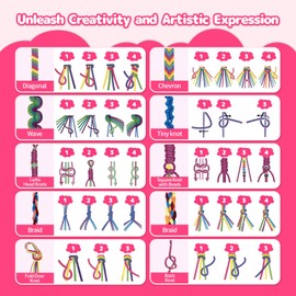 PC PARENTS & CHILDREN Friendship Bracelet Making Kit for Girls 6-12 Beads Bracelet String Maker Arts and Crafts for Kids Birthday Gifts