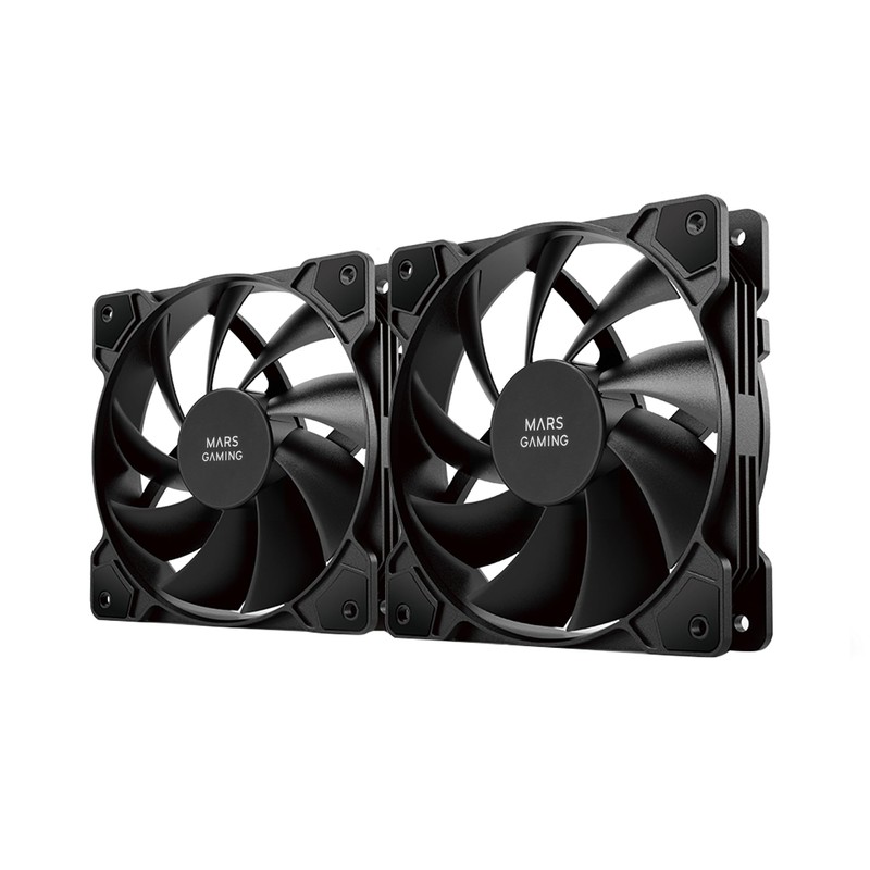Mars Gaming MF-PWMX2 Black, 2 Fans 120 mm, Whisper Quiet