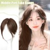 Middle Part Bangs,Middle Side Part Fake Hair Bangs Realistic -