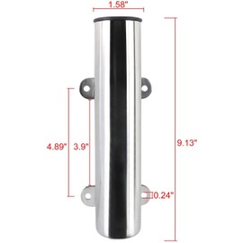 Amarine Made 4-Pack Boat Marine Fishing Stainless Steel Side Mounted Transom Mounted Rod Holders with Weld Brackets