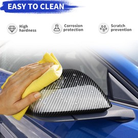 Carbon Fiber Side Rear View Mirror Caps Trim Compatible with Ford Mustang 2015-2023, Side Rear View Mirror Cover Decoration Accessories 2pcs. NOTE: Not Fit for rearview mirrors with turn signals.