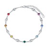 AOBOCO Anklet Sterling Silver 925 Women's Pearl Anklet with Crystals
