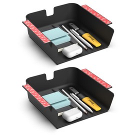 HumanCentric Aufbewahrungsregal unter dem Schreibtisch, Schubladen-Organizer für Büroschreibtische, Tische, Arbeitsplätze, Halterung unter dem Schreibtischregal, zum Schrauben oder Aufkleben, 2 Stück