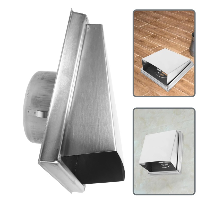 TEHAUX Stainless Steel Square Exhaust Vent Cover Rainproof Design for