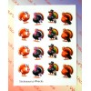 Stickasaurus Wrecks Thanksgiving Turkeys Sticker Sheet
