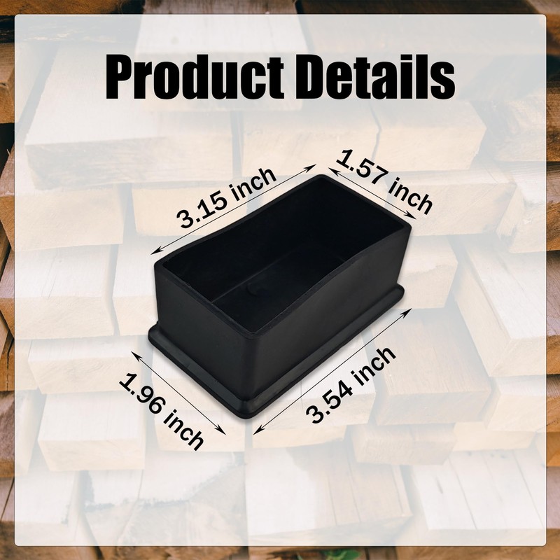 2x4 Wood Post End Cap - 4Pcs Fit 1.57”x 3.15”Post