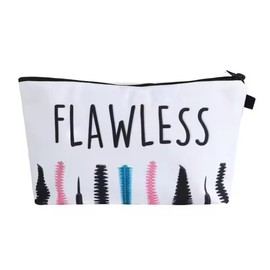 Cool Printed Organizer Carry All Pouch Travel Makeup Pencil Case Cosmetic Bags Assorted Colors (Flawless)