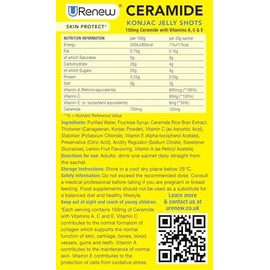 Ceramide Skin Care Supplement 150mg - 14 Sachets (2 Boxes of 7 sachets) - Lemon Flavour - Hydration Support - Food Supplement