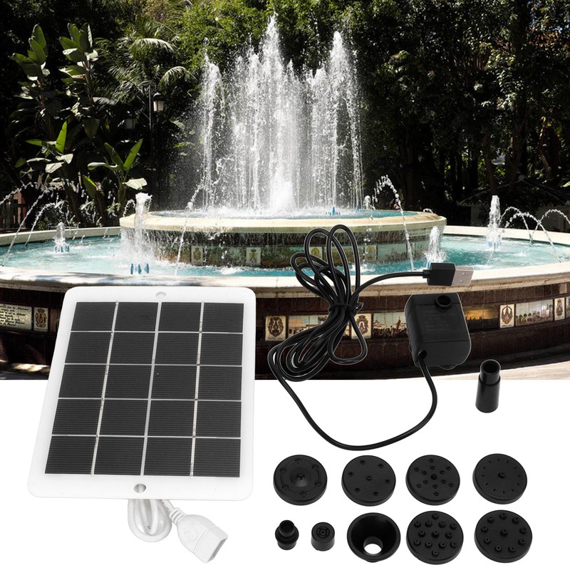 3W 5V Solar Water Fountain Pump 120L/H Landscape Garden Solar