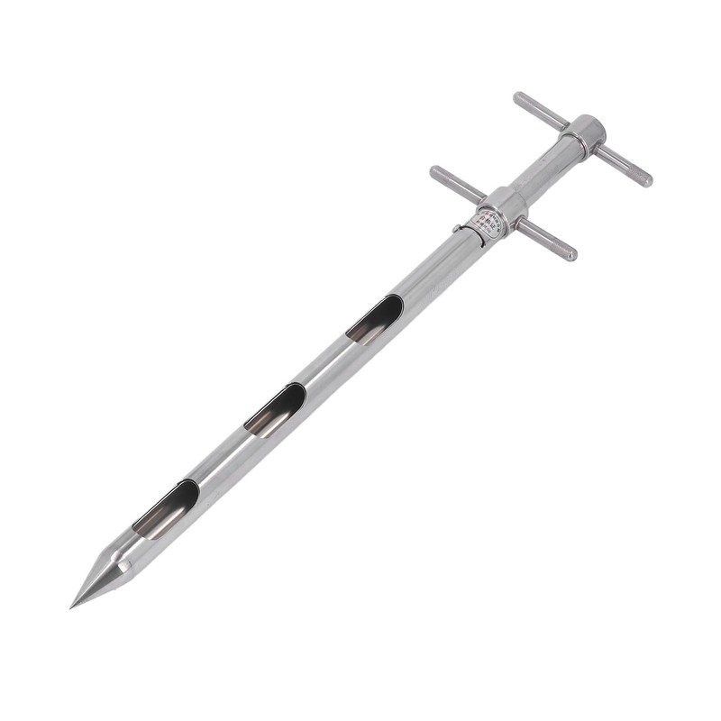 Soil Probe 0.54m 304 Stainless Steel Rotation Handle Pointed Design