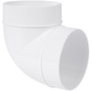 ECOPRO VENT 4-Inch White Plastic 90-Degree Elbow Duct Fitting for