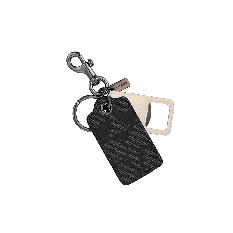 Coach Key Fob Signature CF131 WQBO4G QB/Charcoal Key Chain, charcoal
