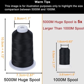 Simthread Embroidery Thread 5500 Yards Corn Flower Blue 070, 40wt 100% Polyester for Brother, Babylock, Janome, Singer, Pfaff, Husqvarna, Bernina Machine