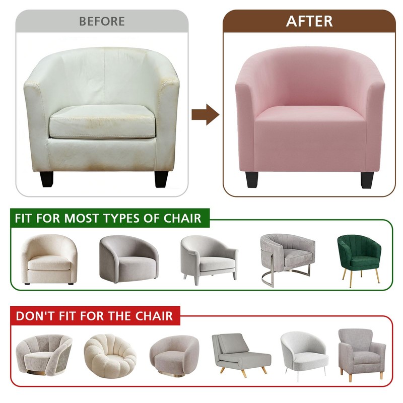 Barrel Chair Cover Stretch Club Chair Slipcover Water Repellent
