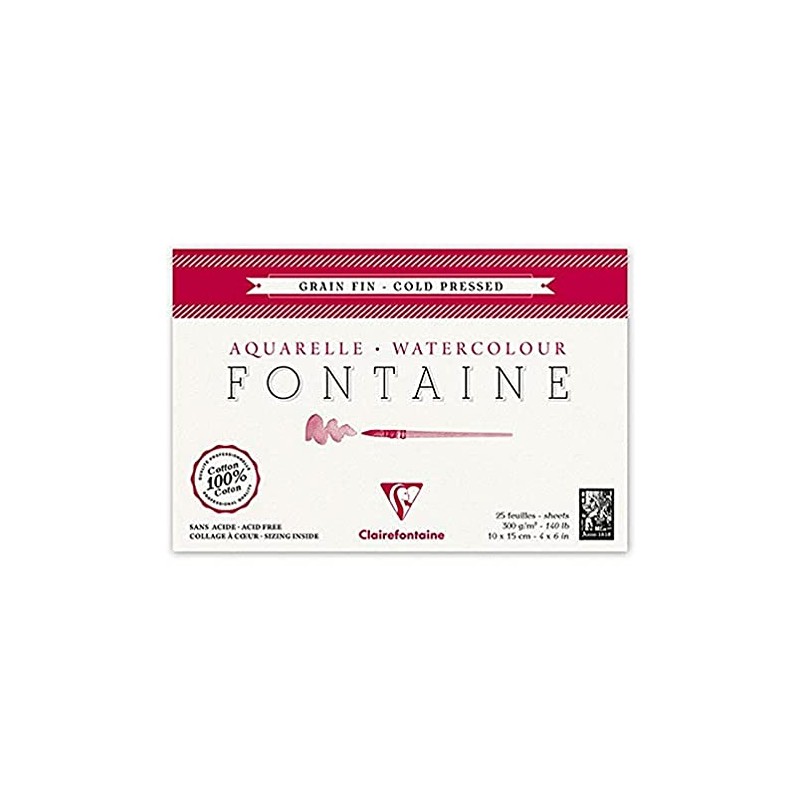 Clairefontaine - Ref 96436C - Fontaine Cold Pressed Watercolour Glued
