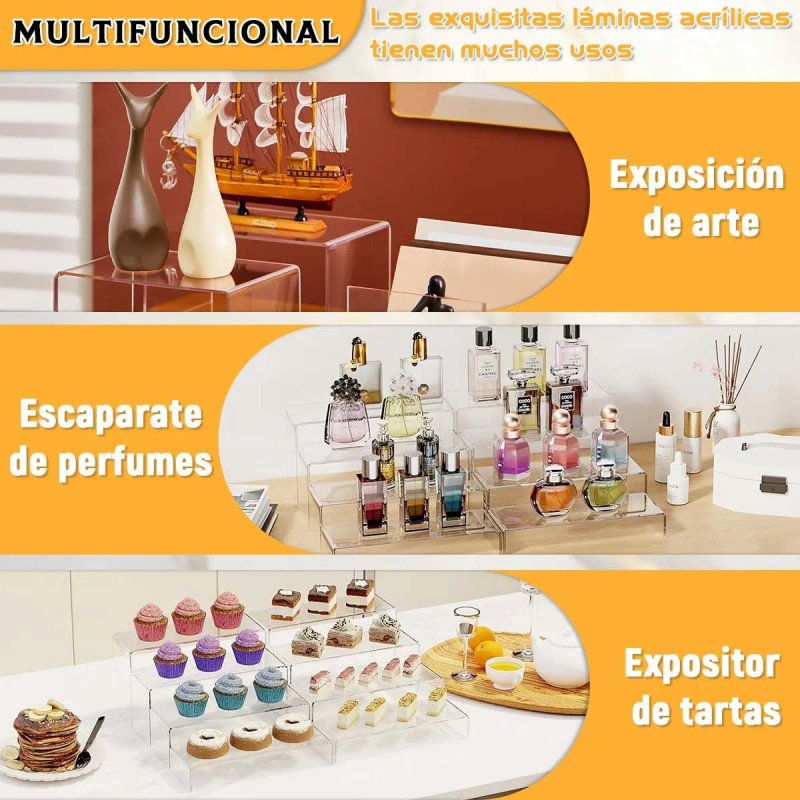 2pcs Elevadores 4 Niveles, Acrílico Soporte Exhibidor