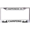 Happiness is Camping Chrome License Plate Frame
