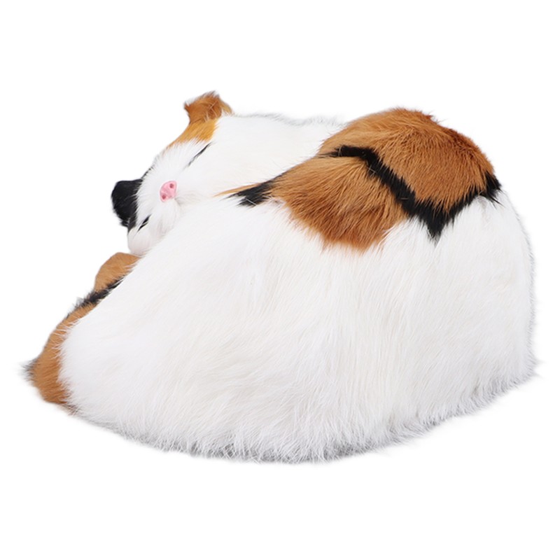 Fur Cat Figurine Simulation Innovative Hand Crafted Cute Fur Cat