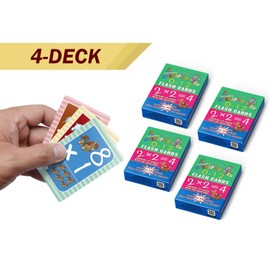 Creanoso Learning Multiplication 0-12 Educational Flash Cards – Cute Animals (4-Deck) – Design Gifts Ideas for Birthday Party Supply for Kids Boys Girls – Fun Stocking Stuffers – Teaching Assistance