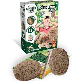 Science4you - Starter Kit di Uova di Dinosauro - Kit Scientifico per Scavare - Gioco di Paleontologia Con 2 Uova - Giocattolo Educativo per Bambini 5-9 Anni