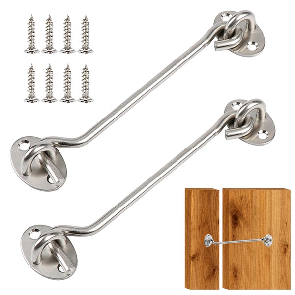 10 Inch Cabin Hooks for Doors Outside, Gate Hook and
