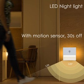 ACMHNC Nachtlicht mit Bewegungsmelder, 2 Stück LED Nachtlicht Akku USB Aufladbar Treppenlicht mit Bewegungsmelder, Motion Sensor Light, 3000k Warmweiß Nachtlampe für Flur, Treppen, Schlafzimmer