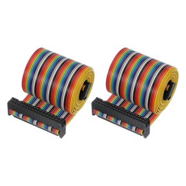 PATIKIL 34 Pins IDC Connector Flat Ribbon Cable 2.54 mm Pitch Length 1000 mm Wide 43 Mm, 2 Pcs Dual Row Data Cable Female to Female for IDE Drive Printer Industrial DIY Electronics