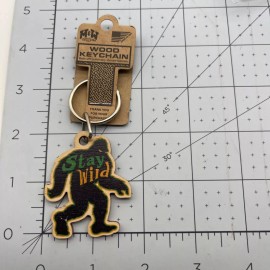 Metal and Wood Co Ornament  Sasquatch Big Food Stay Wild Travel