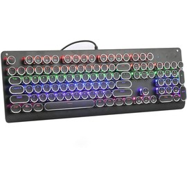 Juego de Combo de Teclado y ratón, Teclado mecánico de Juegos con Cable 104Keys Anti-Ghosting Backlit LED for la computadora portátil de Gamer        