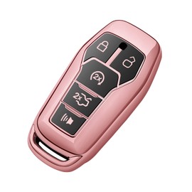 Tukellen for Ford Key Fob Cover Premium Soft Full Protection Key Case Shell Compatible with 2013-2016 Ford Fusion 2015-2017 Ford Mustang F-150 Explorer(Rose Gold)