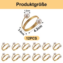Glamifyr 12 Stück Serviettenringe Gold,Serviettenringe,Serviettenring, Hochzeit,für Tischdekoration Thanksgiving Valentinstag Ostern Hochzeit Weihnachten Abendessen Party