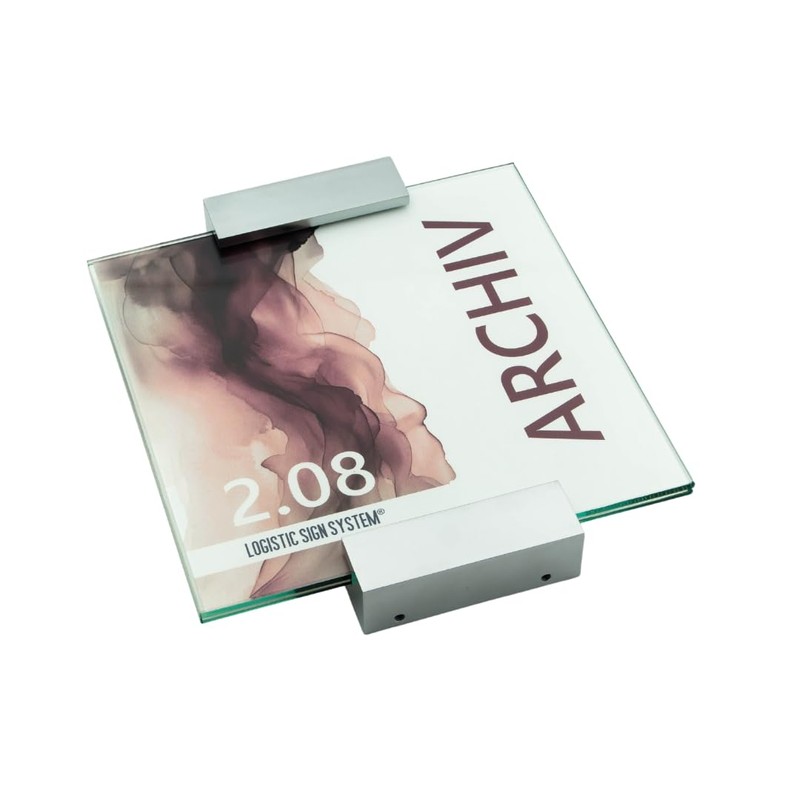 Logistic Sign System Door Sign Glass Vitrum A with Block