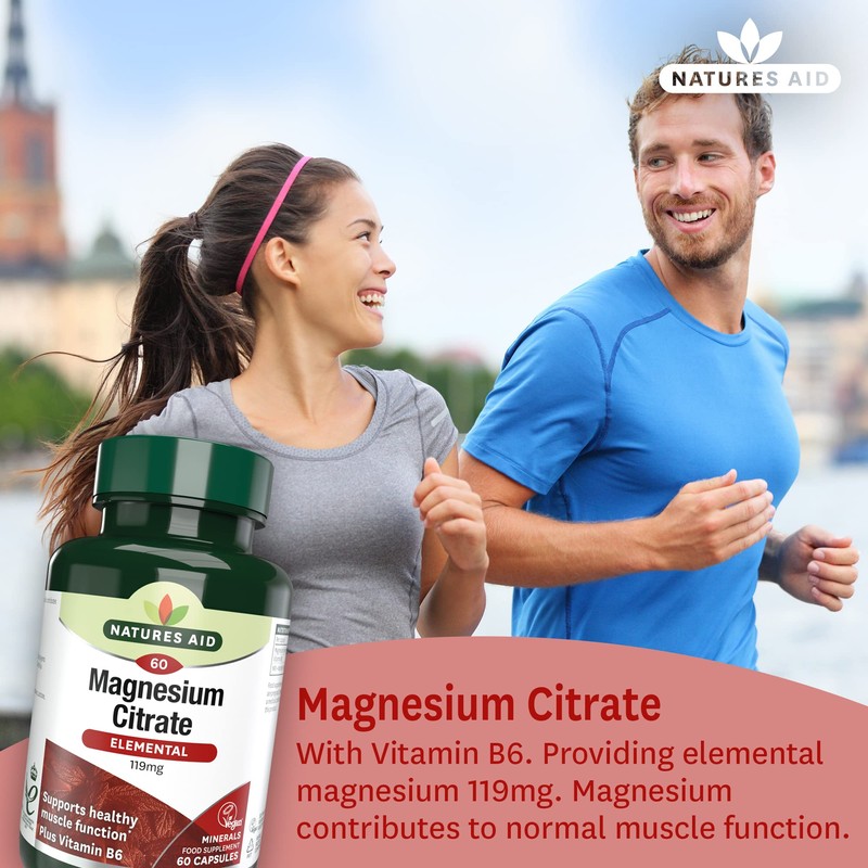 Natures Aid Magnesium Citrate 750 mg Capsules with Vitamin B6,