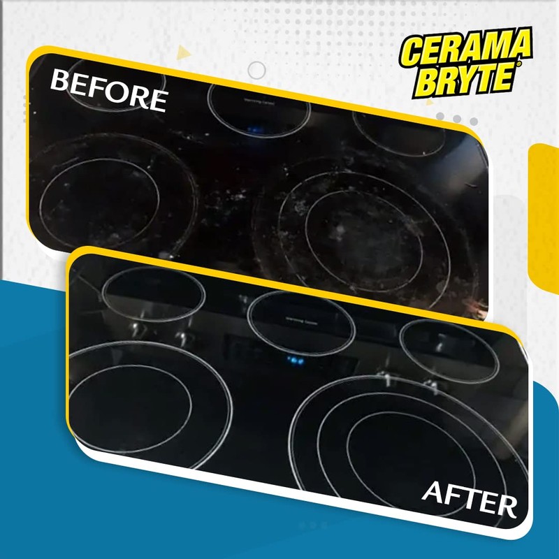 Cerama Bryte Cooktop and Stove Top Cleaner for Glass-Ceramic Surfaces,