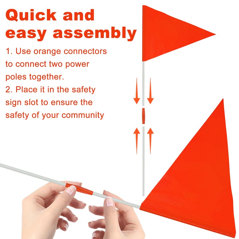 4 Pack Safety Flags with Pole Replacement for Step2 Step
