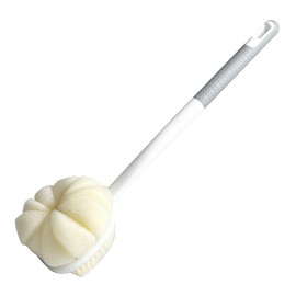 Shower Body Brush Soft Bristles and Loofah Long Handle Back Scrubber Bath Mesh Sponge Skin Exfoliating Men and Women (Grey)