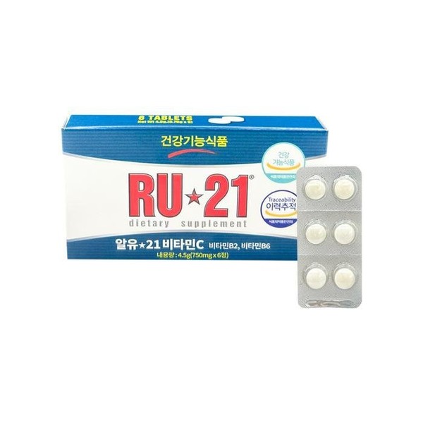 Ryu21 Vitamin C 750mg x 6 tablets x 1 box, [Ryu21] Vitamin C 750mg x 6 tablets x 1 box / 알유21 비타민C 750mg x 6정 x 1박스, [알유21] 비타민C 750mg x 6정 x 1박스