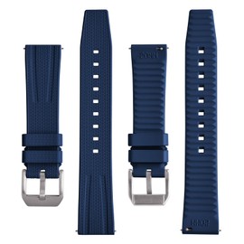 JWNSPA 20MM 22MM Fluorine FKM Rubber Watch Strap - Quick Release Replacement Diving Sport Watch Bands for Men (Blue, 20MM)