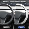 frani Nappa Leather Steering Wheel Cover, Universal 15 Inch Premium