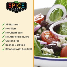 Spice Bazaar – Greek Salad Dressing Blend – Mediterranean Spice – Natural – Gluten Free – With Sea Salt – Kosher Certified – Blended with Sea Salt – 10 Oz